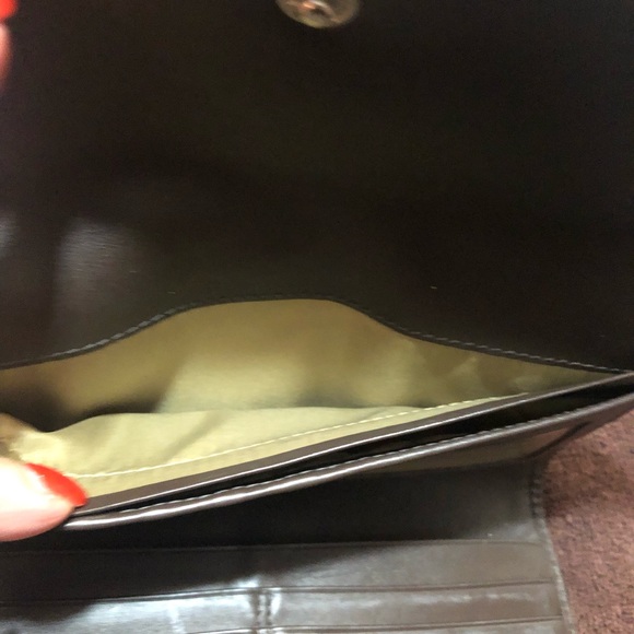 COACH Signature Jacquard With Leather Trim Tri Fold Wallet - Snap Closure - Picture 6 of 10